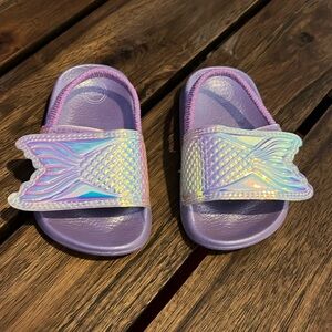 Purple Mermaid Toddler Sandals Size 4